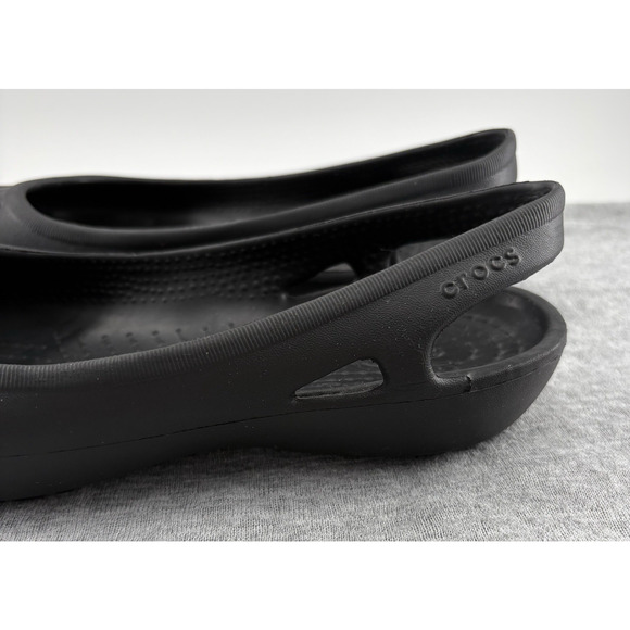 Crocs Women's Black Kadee Slingback Croslite Slip On Ballet Flats Size 7 Slip On - Picture 3 of 10
